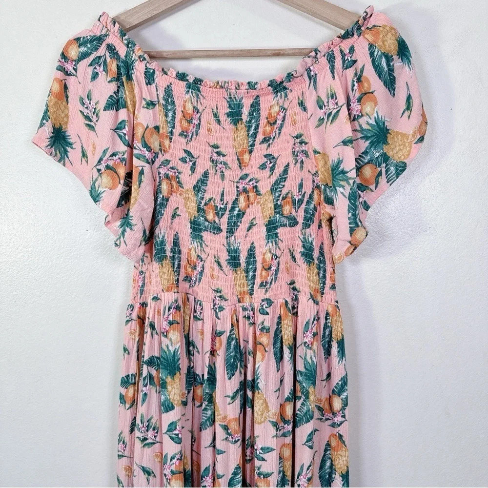 C&C California Womens Size Medium Floral Mock Summer Dress - Picture 11 of 14